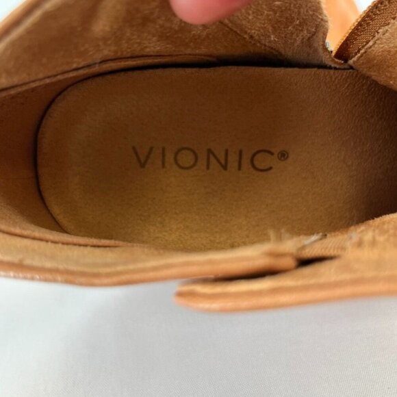 Vionic Lyssa Women's Heeled Boot Size 8.5 Toffee Side Zip - Picture 10 of 16